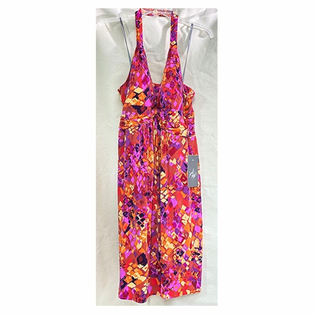 Muse Pink Orange and Purple Halter Top Dress